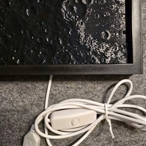 3D Printed Moon Landscape Frame with LED Light like new