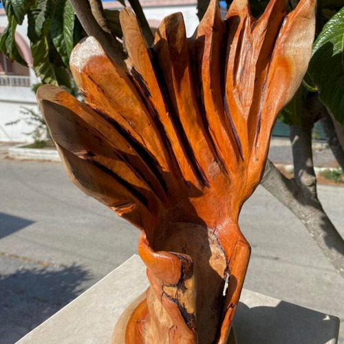 Woodcarving artwork from natural eucalyptus wood