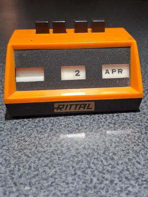 Vintage διαρκές ημερολόγιο γραφείου Rittal 1970s μεταχειρισμένο, space age retro
