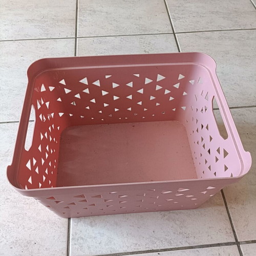 Plastic storage box with lid pink large size XL