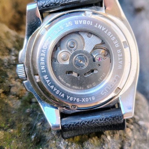 Lorus automatic watch used, waterproof 100m, black-orange