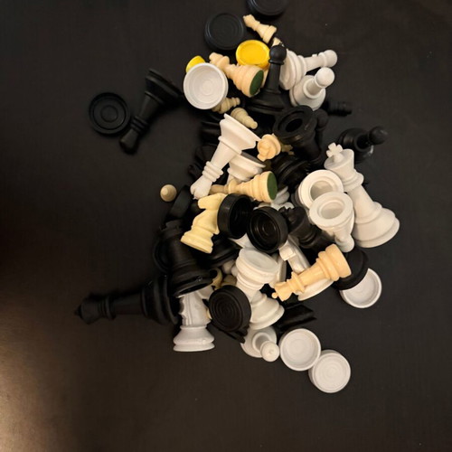 Chess and Checkers Replacement Pieces, 4 Incomplete Sets