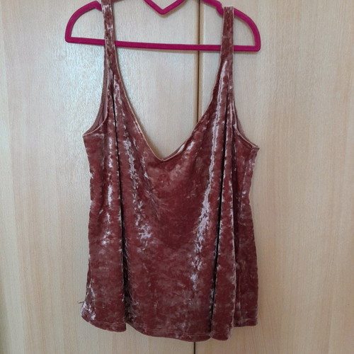 Velvet tops used, pack of 2, orange terracotta, small-medium