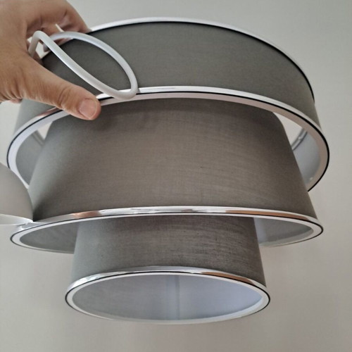 Globostar modern pendant ceiling light with 1 x E27 socket gray & silver new