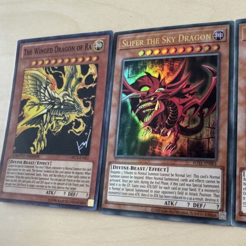 Yu-Gi-Oh! Egyptian God Set with Ra, Slifer, Obelisk cards