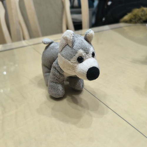 Plush Grey Small Dog Like New TDB1025