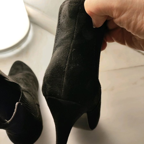 Booties used size 38 black suede with 8 cm heel