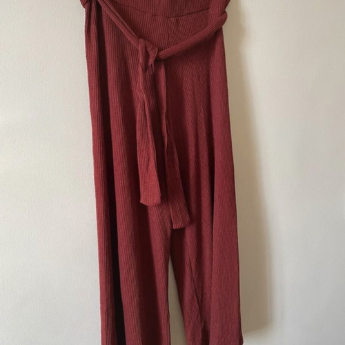 Cropped knitted pants used, red, size L