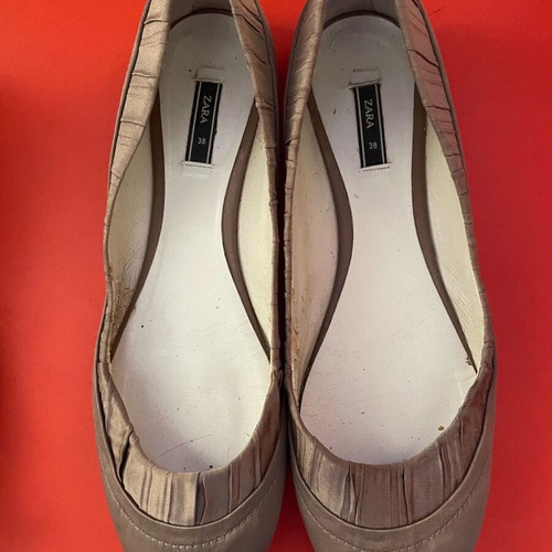 ZARA ballerinas like new, dirty pink, size 38, satin fabric
