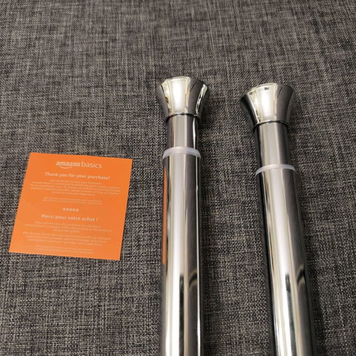 Bathroom curtain rods new, set of 2, stainless steel silver