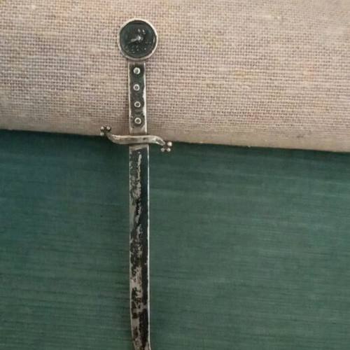 Silver 925 paper cutter used, miniature 10 cm, width 0.50mm