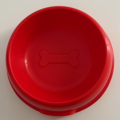 Plastic pet bowl with non-slip base, 17.5x6.5 cm