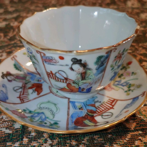 Xianfeng porcelain cup used with flawless saucer