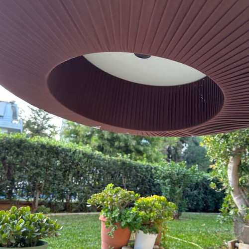 Fabric pendant light used