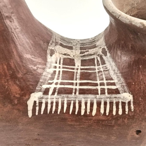 Handmade traditional Peruvian ceramic vessel in llama shape, like new