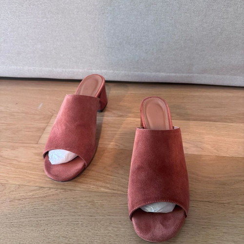 Anonymous Copenhagen suede mules, brick red