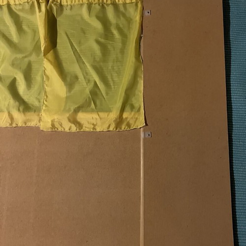 Used puppet theater with wear and missing support side