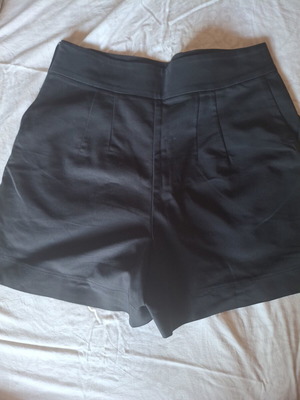 Fabric shorts like new with gold buttons and side zipper, Emporio Grama, black, size L