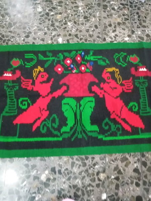 Wool wall hanging new, handwoven with fringes 2.00×0.80m