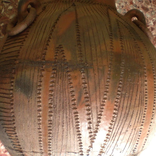 Κεραμικό πιθάρι Ζουλού tribal μεταχειρισμένο, μεγάλο αφρικανικό χειροποίητο έργο τέχνης