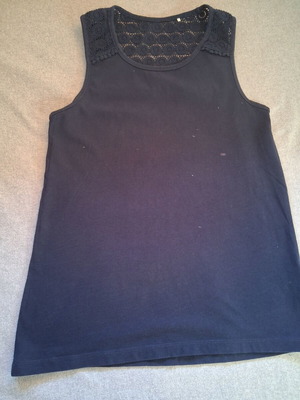 Sleeveless top with lace used, size M, blue