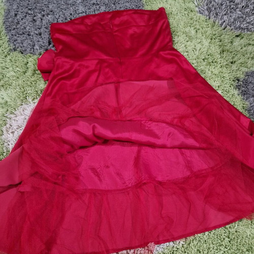 Staples dress red with bow, like new, size M