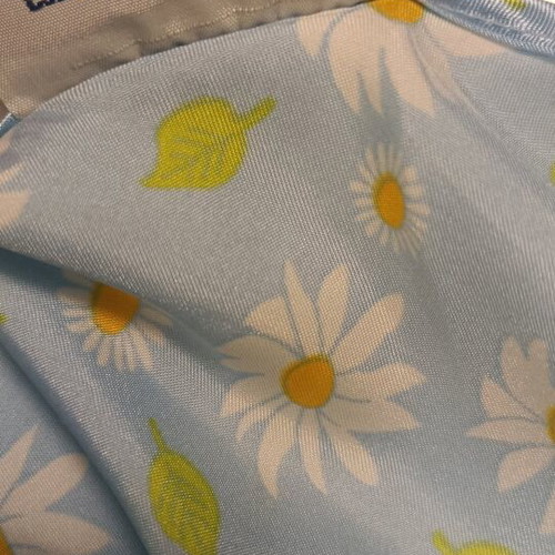 Satin summer pajamas like new blue floral set with hole