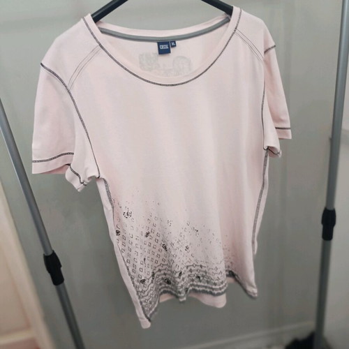 Cecil pink T-shirt with ethnic design, like new, size XL