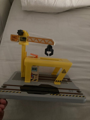 Hape crane for toy trains and cars like new