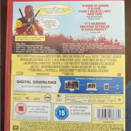 Deadpool 2 Super Cut Blu-Ray 2 Disc like new with subtitles