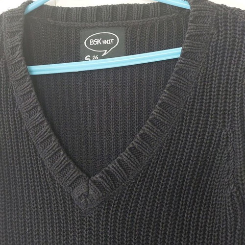 Bershka sweater black S/26 like new with V-neck