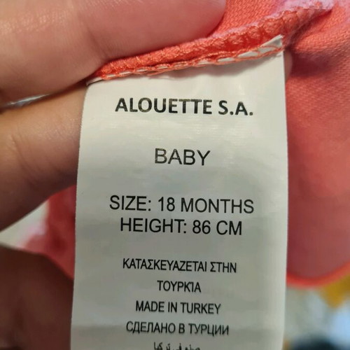 Alouette baby terry romper shorts pink 86 cm like new