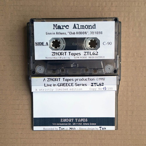 Marc Almond Live in Athens cassette tape used, Rock