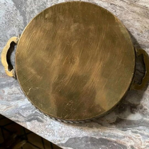 Vintage metal serving tray with peacock like new