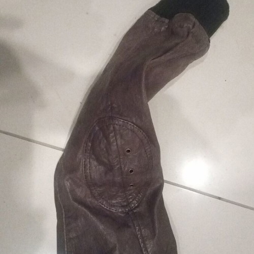 Leather jacket retro used, brown, small size
