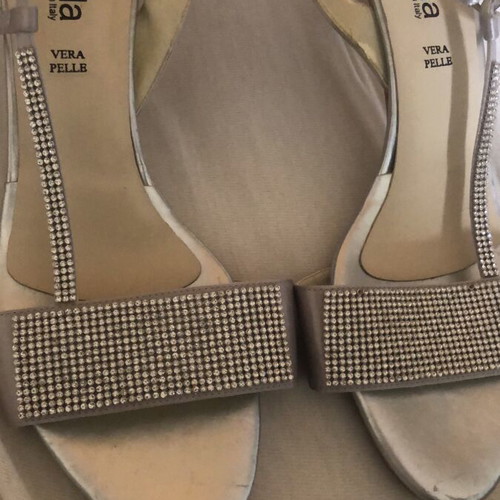 Italian silver sandals like new, size 39, wedding suitable