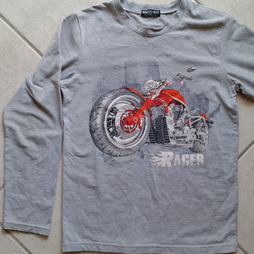Long-sleeve t-shirts for boys 12 years old, used, grey, pack of 3