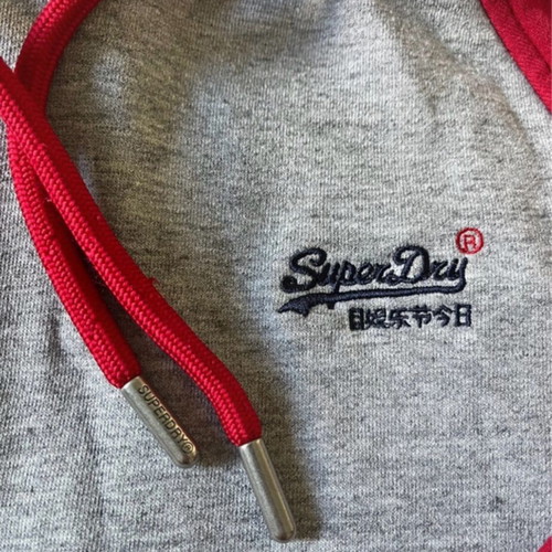 Superdry hoodie used, gray and red, size S