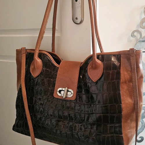 Vera Pelle shoulder bag used, black and brown