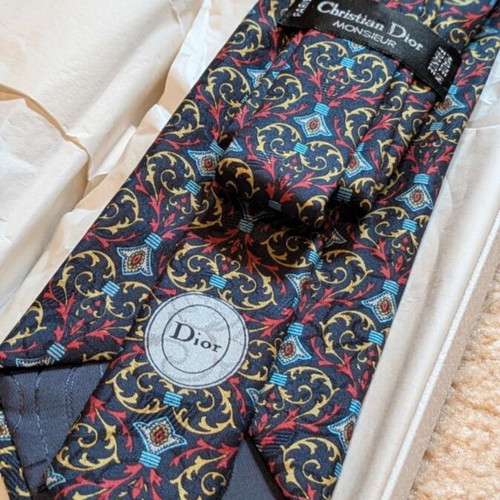 Dior tie new, blue multicolor