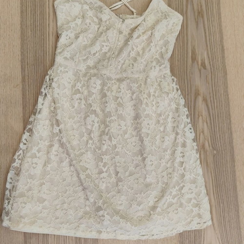 Coquette lace mini dress, ivory, y2k style