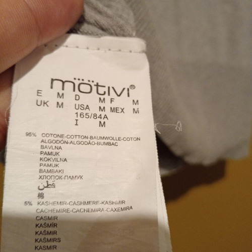 Motivi short-sleeve knit sweater, gray, size M, 5% cashmere