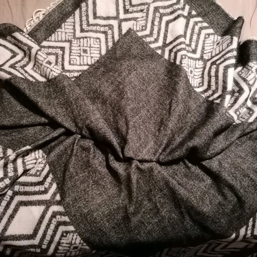 Funky Buddha women's poncho like new, white and grey