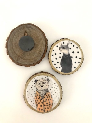 Handmade magnets with mixed technique