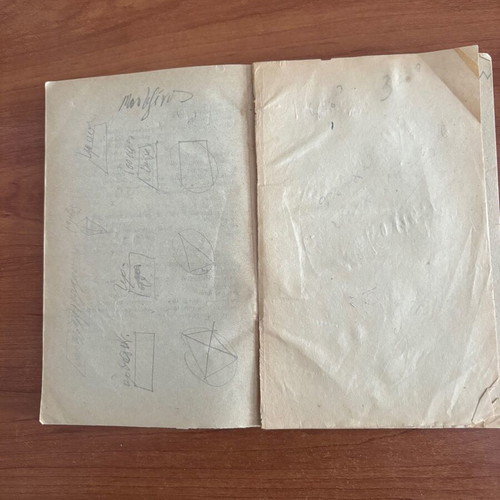 Praktiki Geometria 1903 book used with authentic signatures