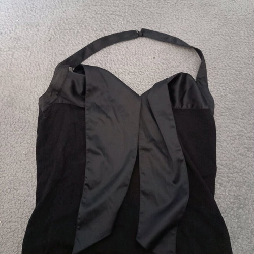 Mango black top like new with satin texture s-m