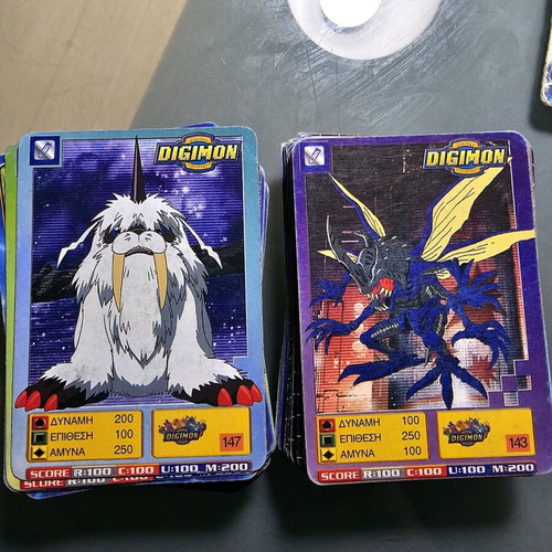 Digimon cards used, collection of 123, vintage 00s