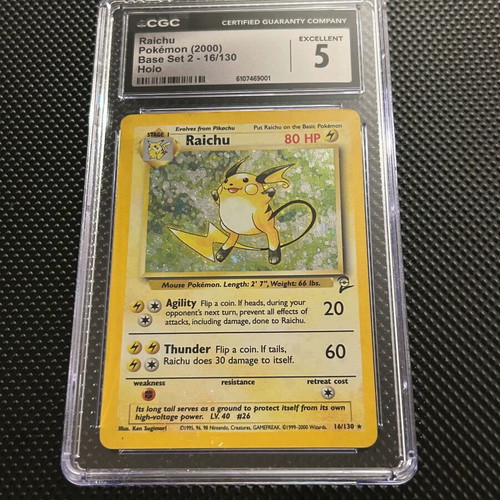 Raichu Base Set 2 (B2 16) graded Pokémon card CGC 5