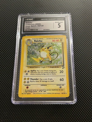 Raichu Base Set 2 (B2 16) graded Pokémon card CGC 5