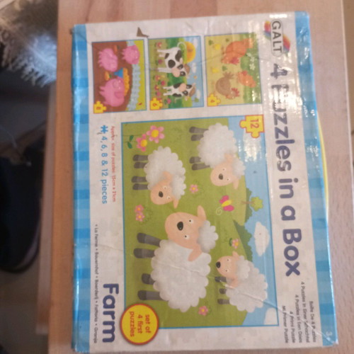4 Puzzles in a Box used for ages 3+